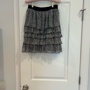 Black and White Ruffled Women's Skirt